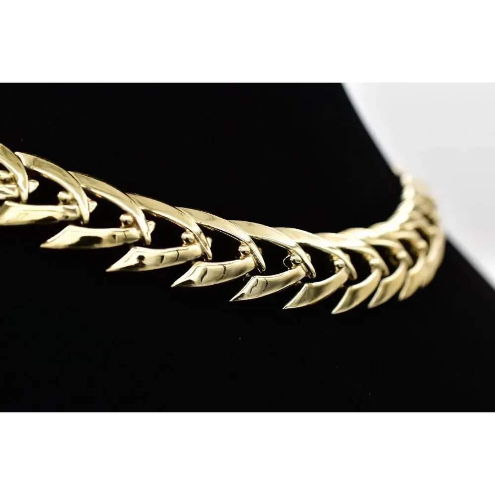 Coro Vintage Choker Necklace Linked Chain Gold Heavy Chunky Signed 1950s BinA17